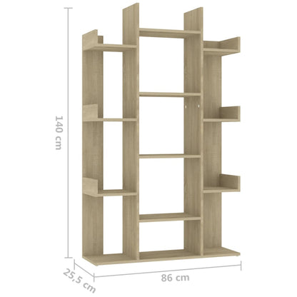 Book Cabinet Sonoma Oak 86x25.5x140 cm Engineered Wood