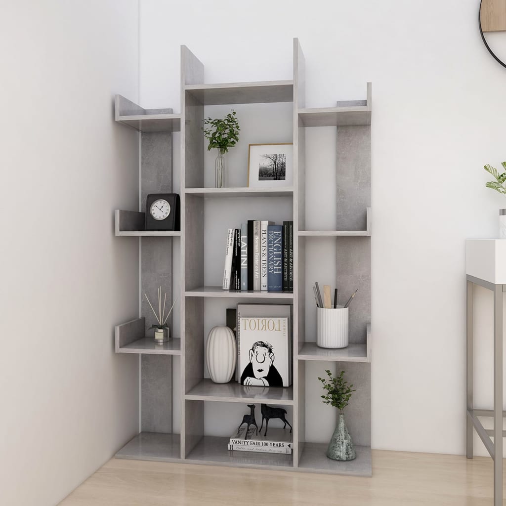 Book Cabinet Concrete Grey 86x25.5x140 cm Engineered Wood