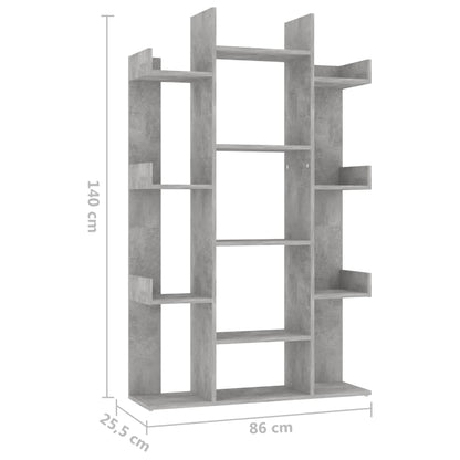 Book Cabinet Concrete Grey 86x25.5x140 cm Engineered Wood