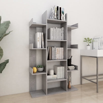 Book Cabinet Concrete Grey 86x25.5x140 cm Engineered Wood