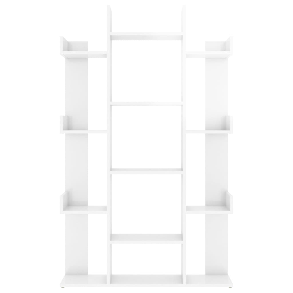 Book Cabinet High Gloss White 86x25.5x140 cm Engineered Wood