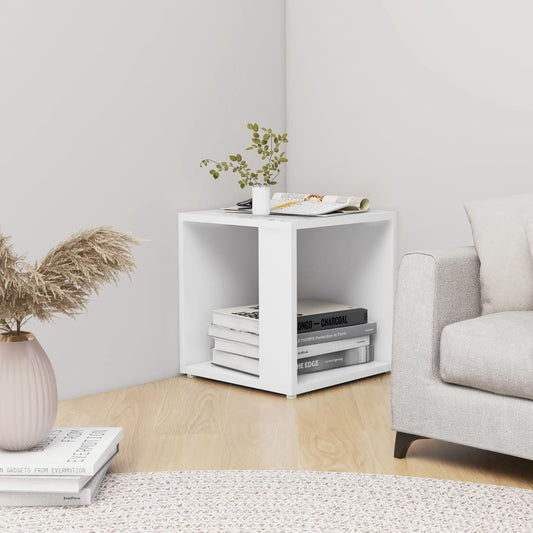 Side Table White 33x33x34.5 cm Engineered Wood