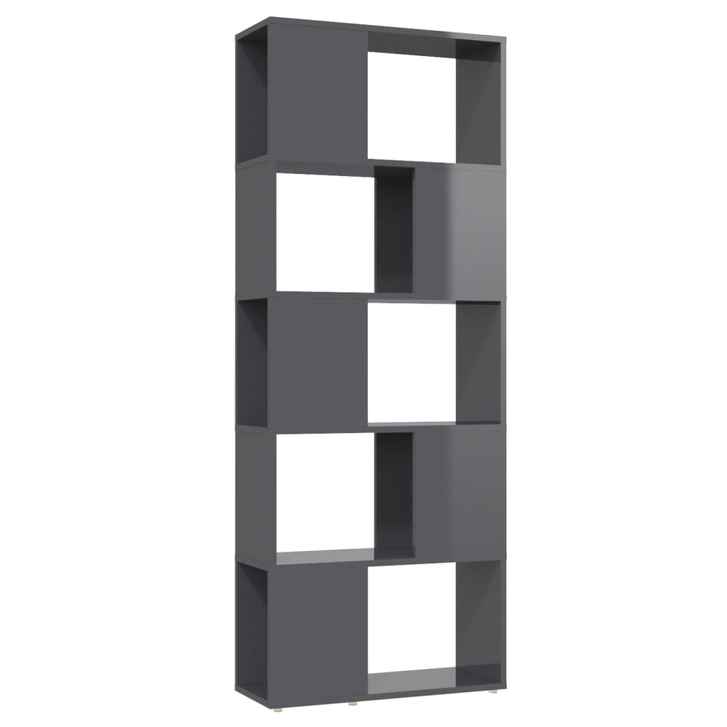 Book Cabinet Room Divider High Gloss Grey 60x24x155 cm