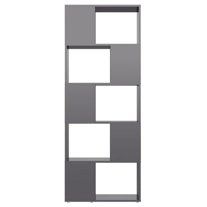 Book Cabinet Room Divider High Gloss Grey 60x24x155 cm