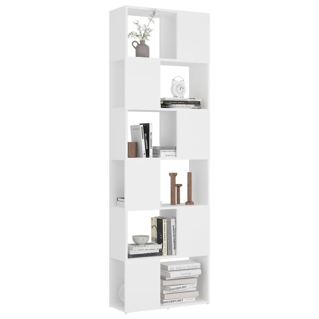 Book Cabinet Room Divider White 60x24x186 cm