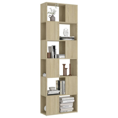 Book Cabinet Room Divider Sonoma Oak 60x24x186 cm Engineered Wood