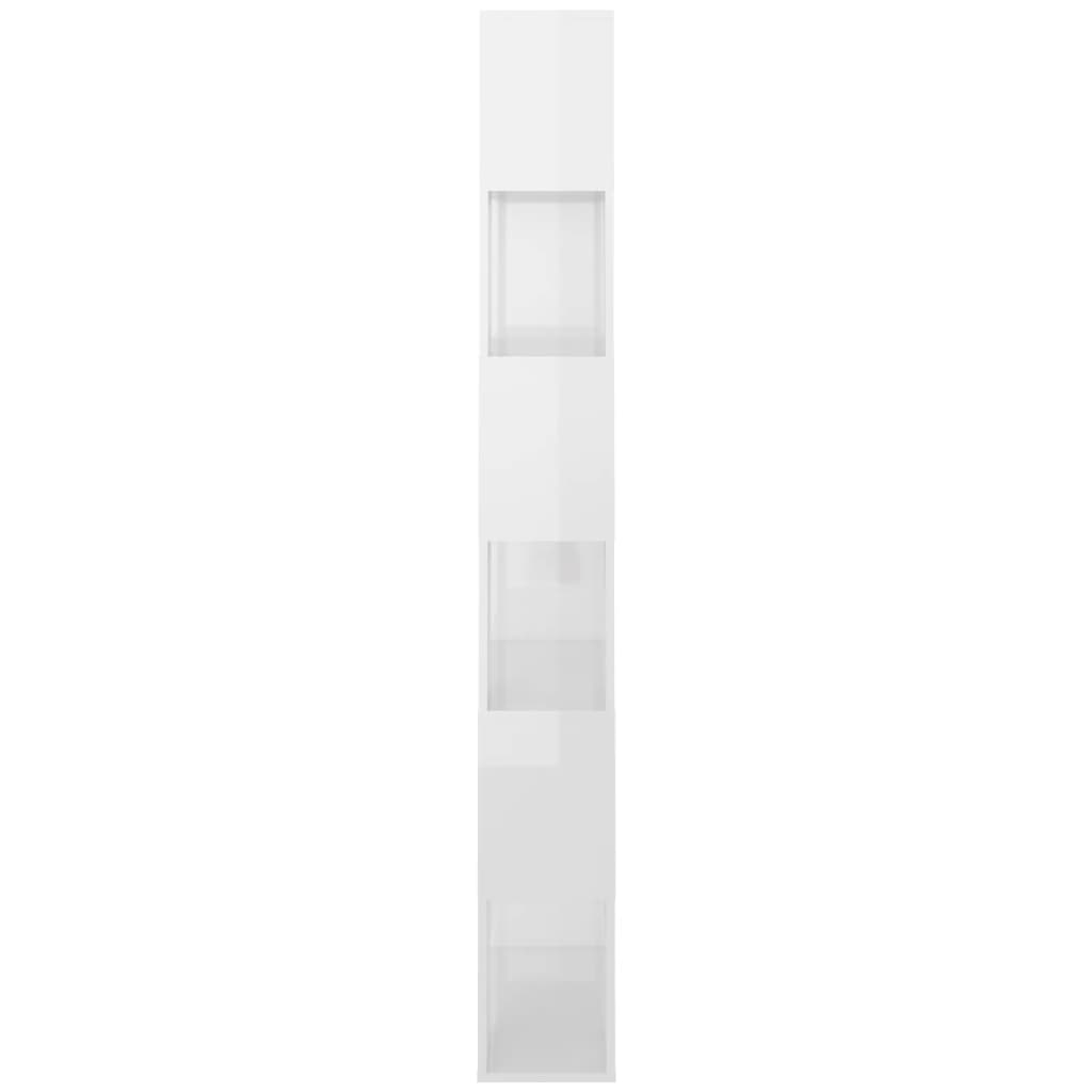 Book Cabinet Room Divider High Gloss White 80x24x186 cm Engineered Wood