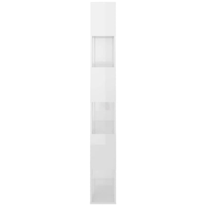 Book Cabinet Room Divider High Gloss White 80x24x186 cm Engineered Wood