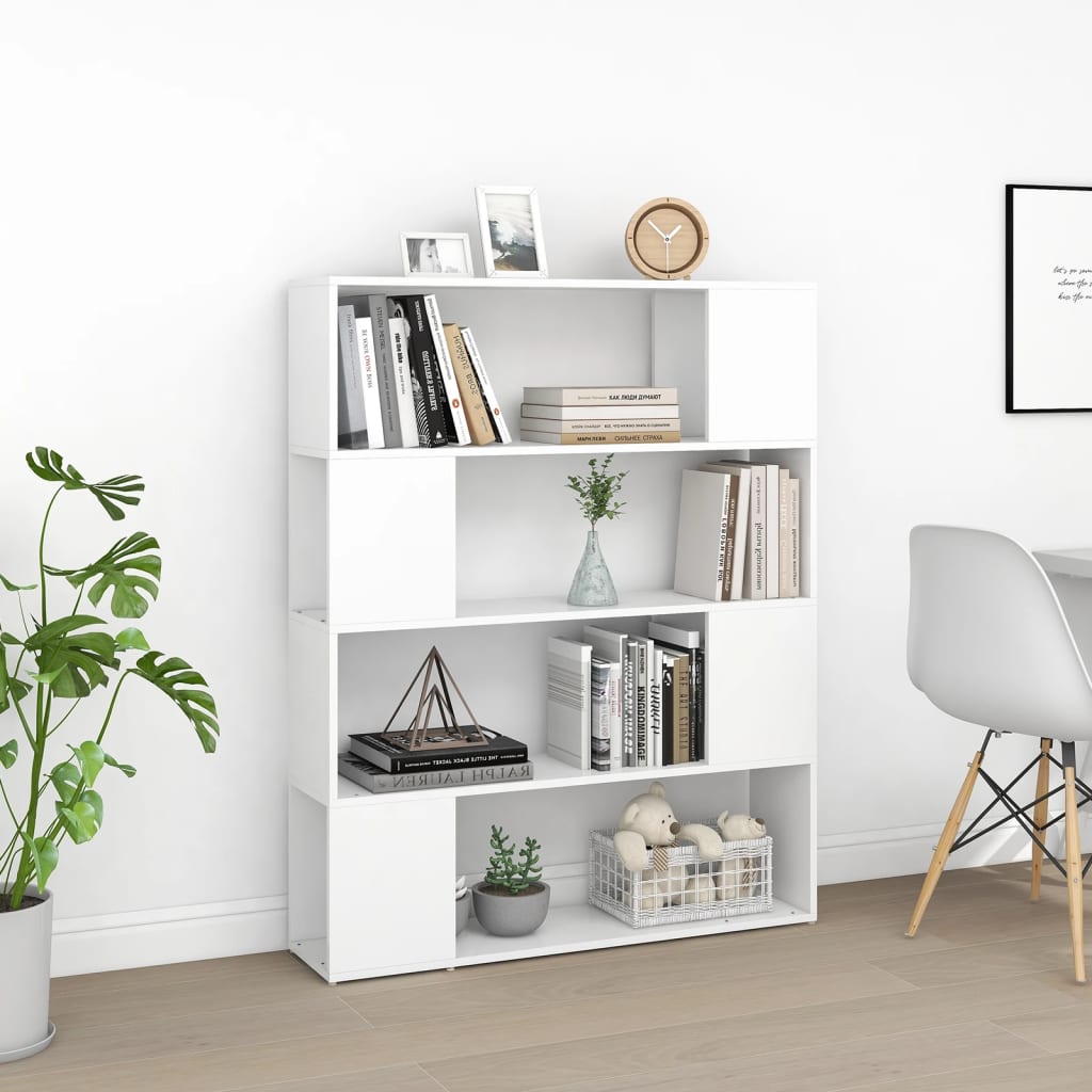 Book Cabinet Room Divider White 100x24x124 cm