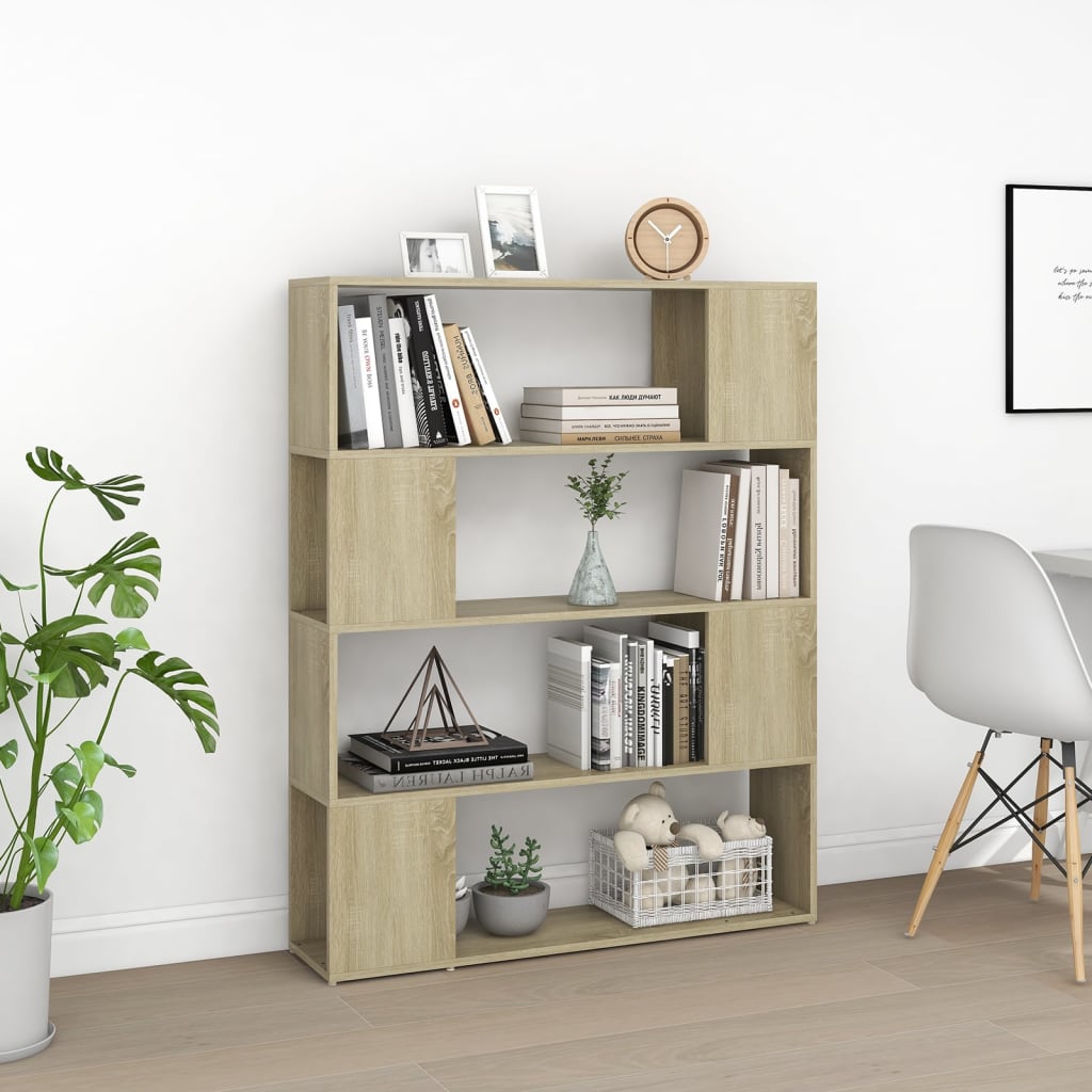 Book Cabinet Room Divider Sonoma Oak 100x24x124 cm