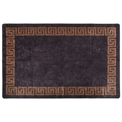 Rug Washable 80x150 cm Black and Gold Anti Slip