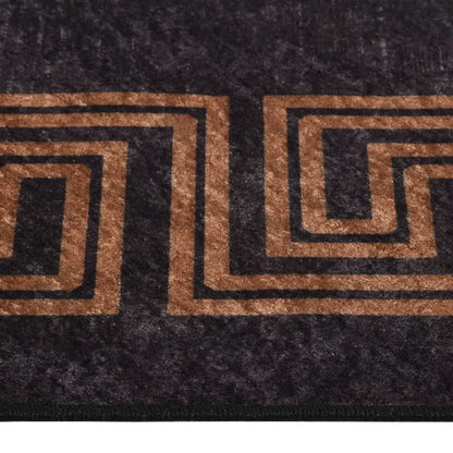 Rug Washable 80x150 cm Black and Gold Anti Slip