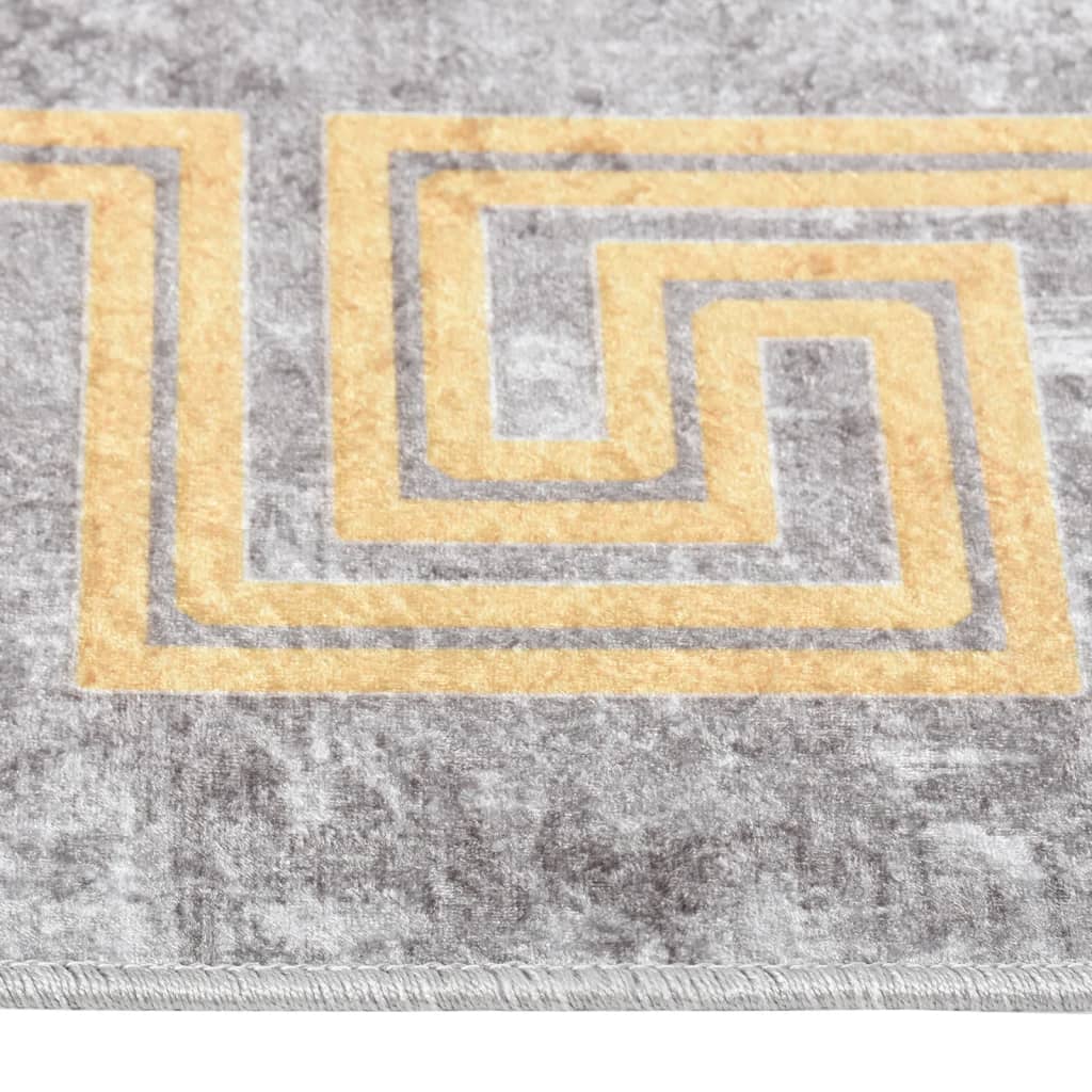 Rug Washable 80x150 cm Grey Anti Slip
