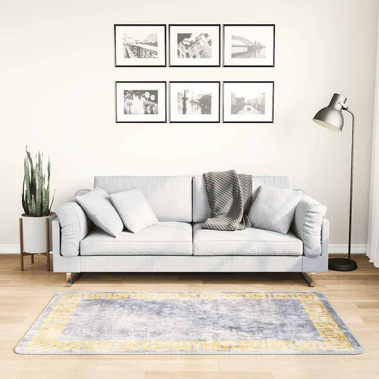 Rug Washable 80x150 cm Grey Anti Slip