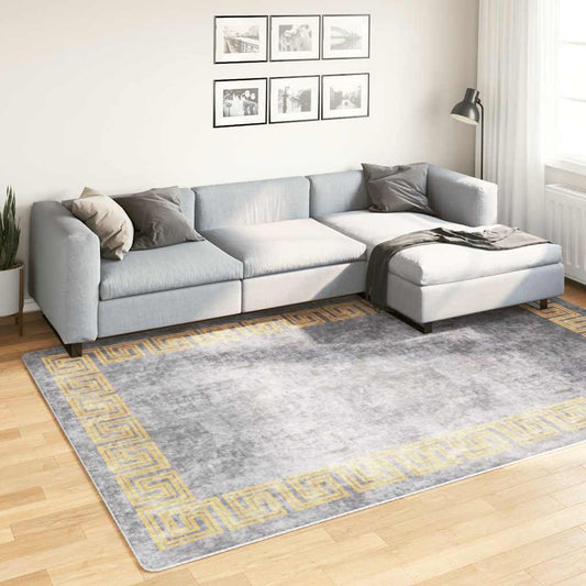 Rug Washable 190x300 cm Grey Anti Slip