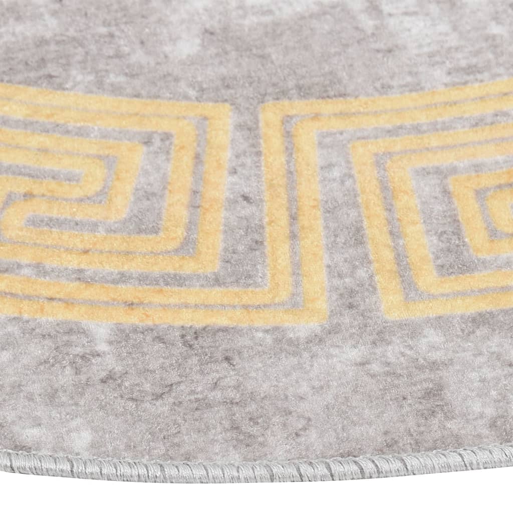 Rug Washable φ120 cm Grey Anti Slip