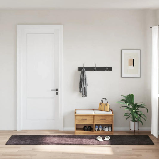 Rug Washable 80x300 cm Anthracite Anti Slip