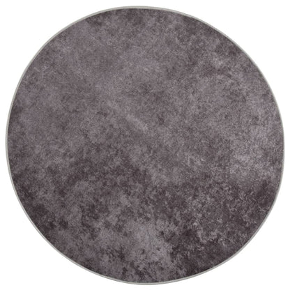 Rug Washable φ120 cm Grey Anti Slip