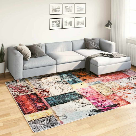Rug Washable Patchwork 190x300 cm Multicolour Anti Slip
