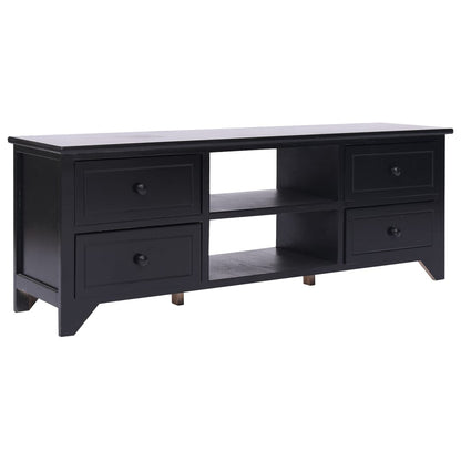 TV Cabinet Black 108x30x40 cm Solid Paulownia Wood