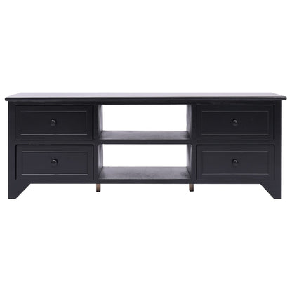 TV Cabinet Black 108x30x40 cm Solid Paulownia Wood