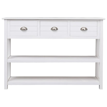 Sideboard White 108x30x76 cm Solid Paulownia Wood