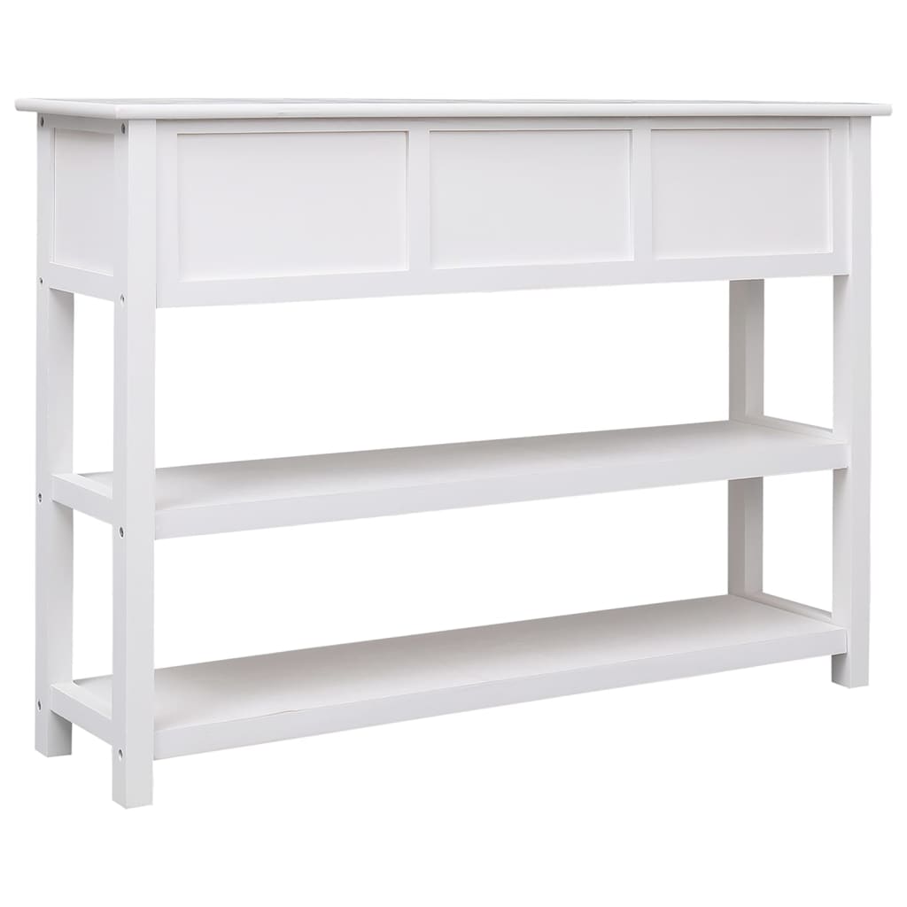 Sideboard White 108x30x76 cm Solid Paulownia Wood