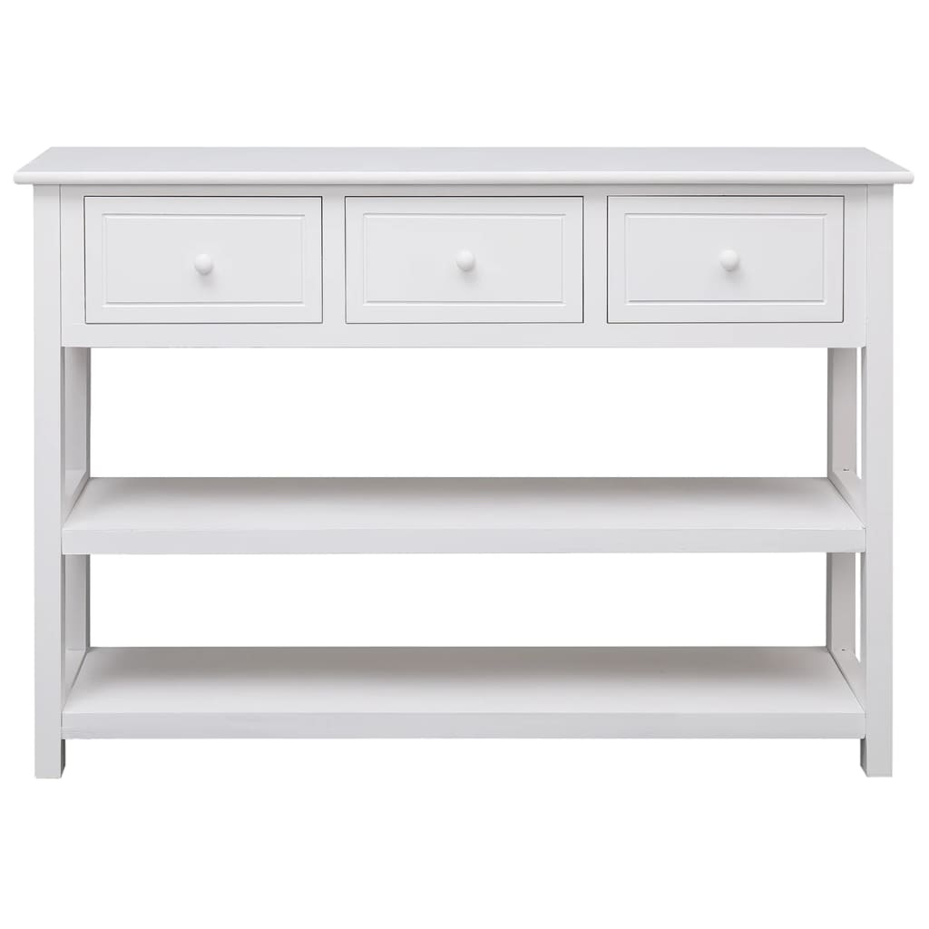 Sideboard White 108x30x76 cm Solid Wood Paulownia