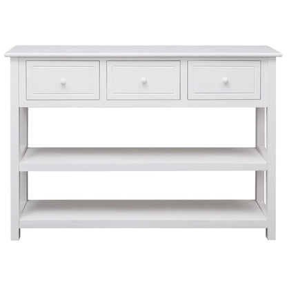 Sideboard White 108x30x76 cm Solid Wood Paulownia