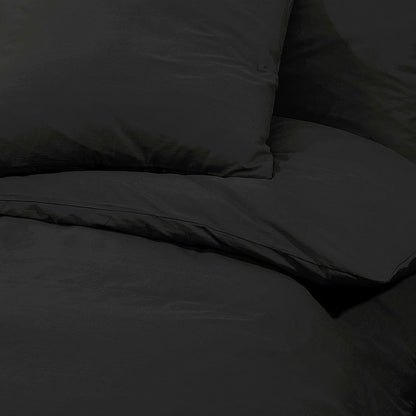 Duvet Cover Set Black 135x200 cm Light-weight Microfiber