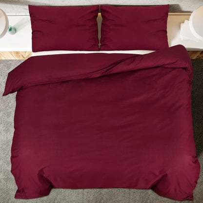 Duvet Cover Set Bordeaux 240x220 cm Light-weight Microfiber