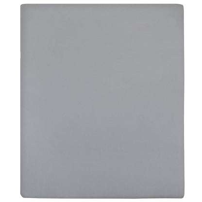 Jersey Fitted Sheet Grey 90x200 cm Cotton