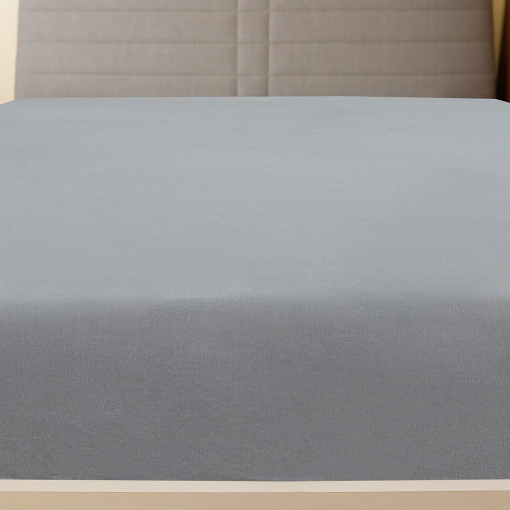 Jersey Fitted Sheet Grey 90x200 cm Cotton