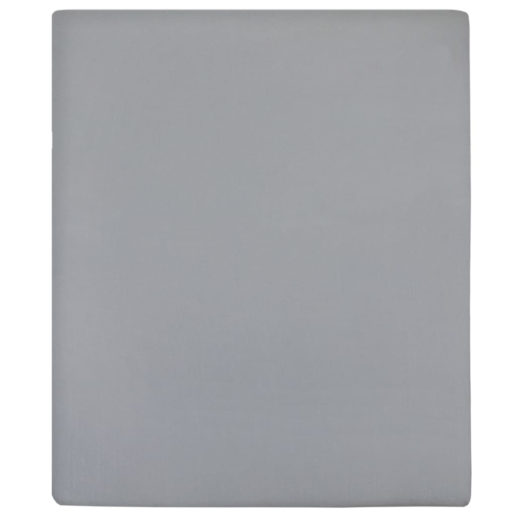 Jersey Fitted Sheet Grey 180x200 cm Cotton