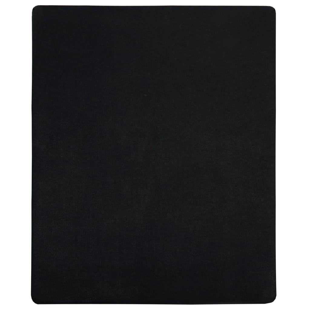 Jersey Fitted Sheets 2 pcs Black 90x200 cm Cotton