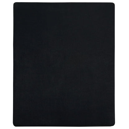 Jersey Fitted Sheets 2 pcs Black 90x200 cm Cotton