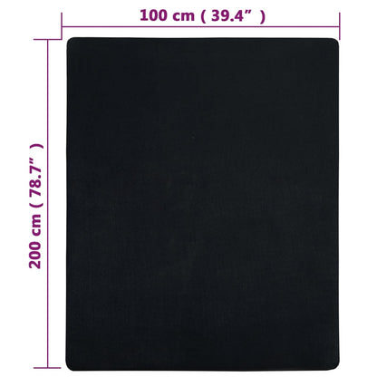 Jersey Fitted Sheets 2 pcs Black 100x200 cm Cotton