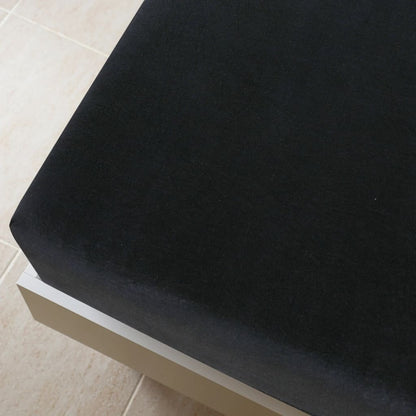 Jersey Fitted Sheet Black 160x200 cm Cotton