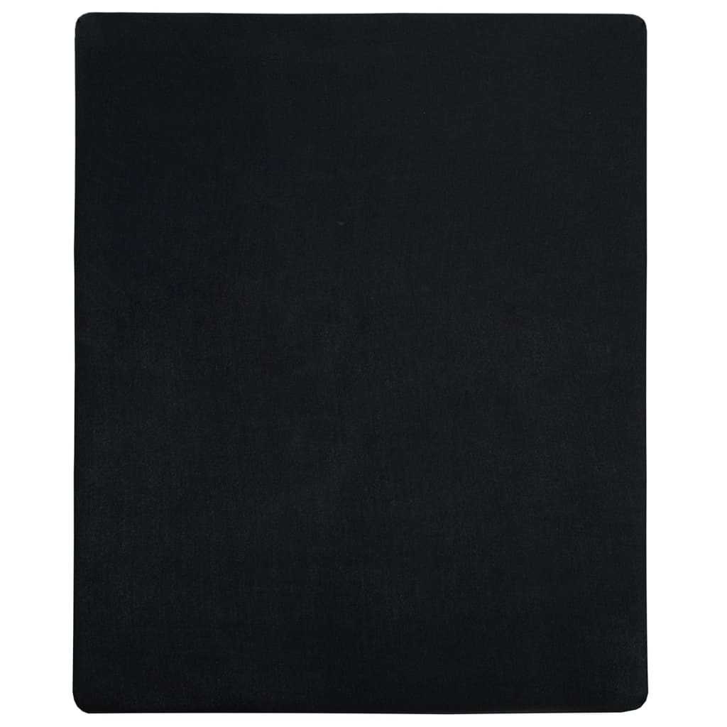 Jersey Fitted Sheets 2 pcs Black 180x200 cm Cotton