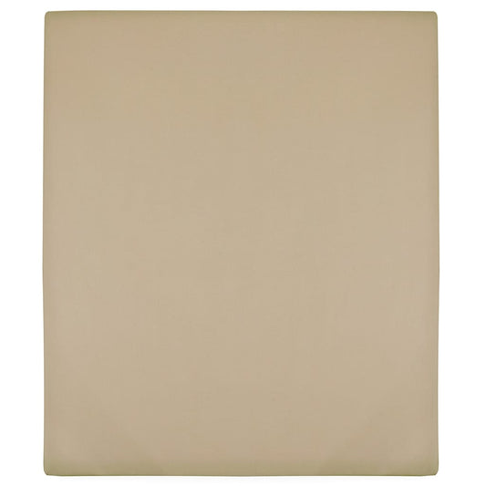 Jersey Fitted Sheet Taupe 90x200 cm Cotton