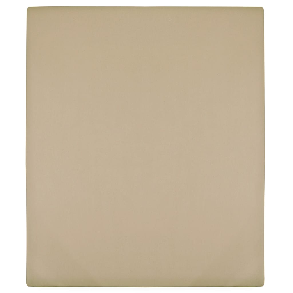 Jersey Fitted Sheet Taupe 100x200 cm Cotton