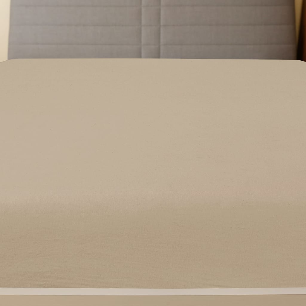 Jersey Fitted Sheet Taupe 100x200 cm Cotton