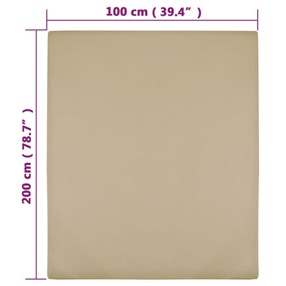 Jersey Fitted Sheet Taupe 100x200 cm Cotton