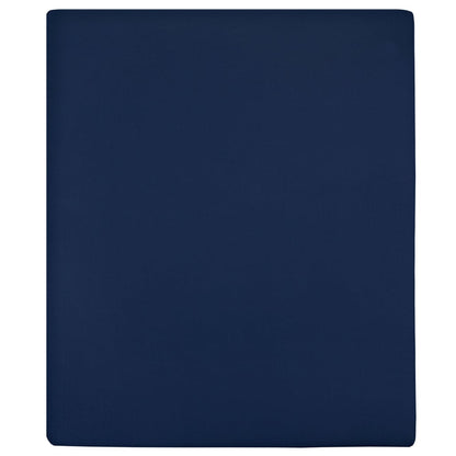 Jersey Fitted Sheet Navy Blue 100x200 cm Cotton