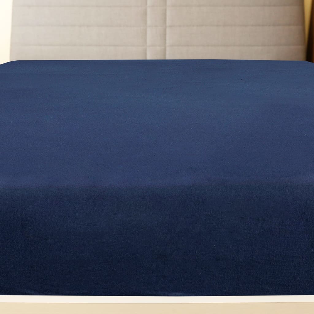 Jersey Fitted Sheet Navy Blue 100x200 cm Cotton