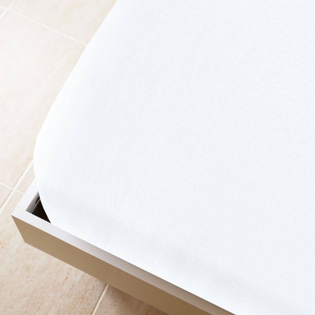 Jersey Fitted Sheet White 90x200 cm Cotton