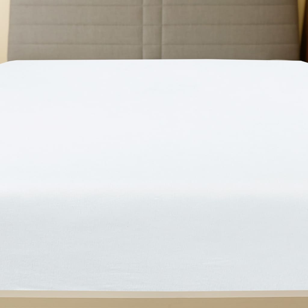 Jersey Fitted Sheet White 90x200 cm Cotton