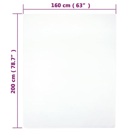 Jersey Fitted Sheet White 160x200 cm Cotton