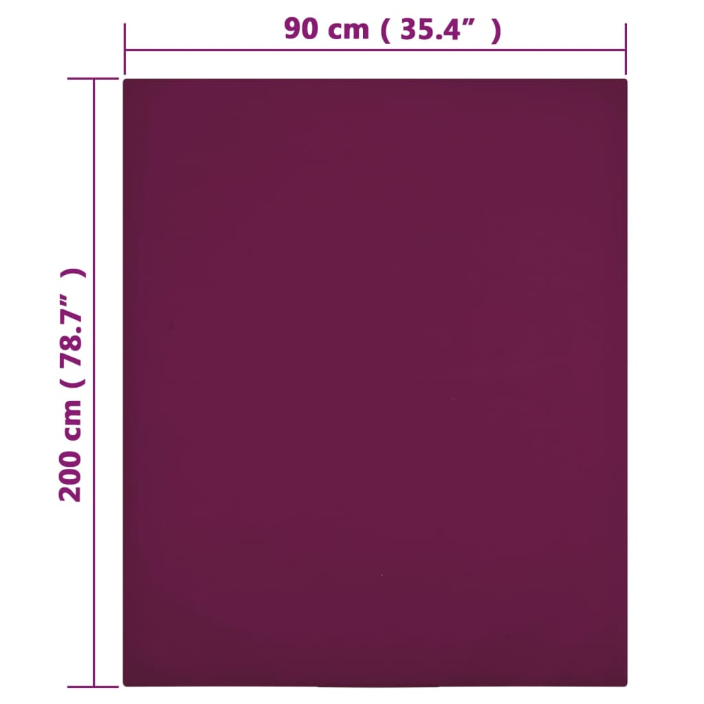 Jersey Fitted Sheets 2 pcs Bordeaux 90x200 cm Cotton