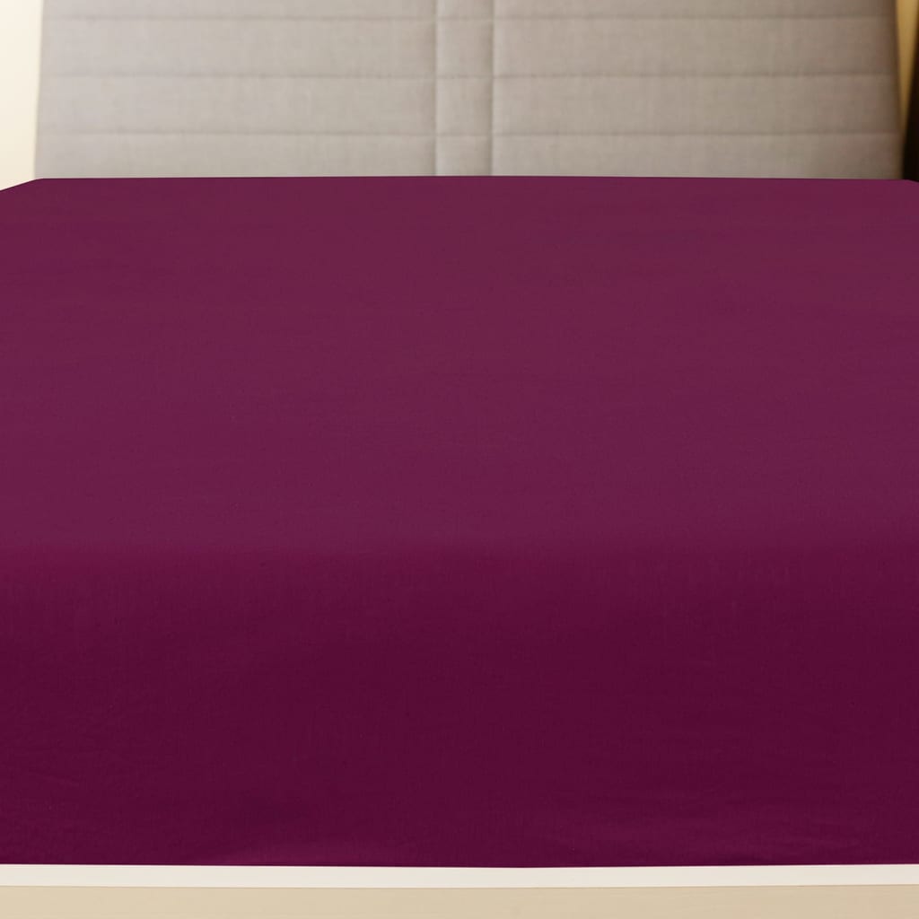 Jersey Fitted Sheet Bordeaux 140x200 cm Cotton